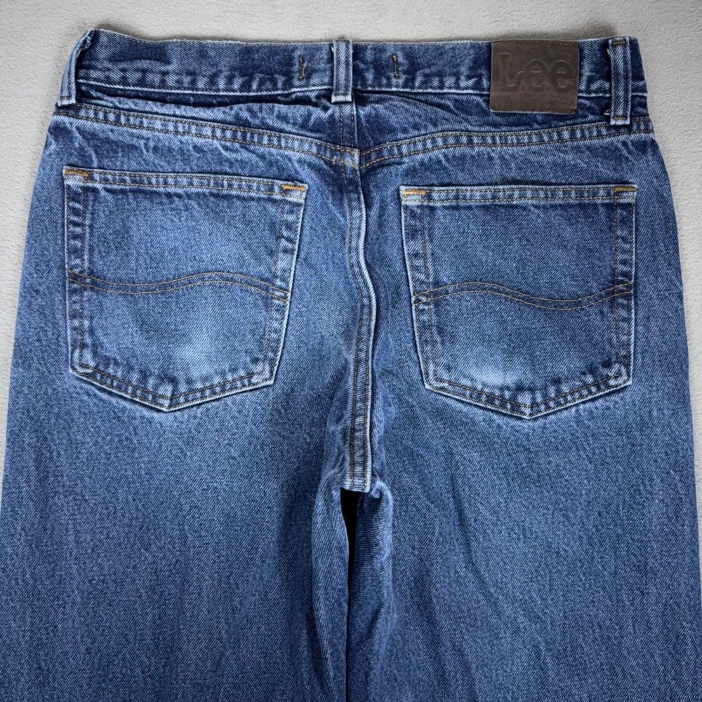 Lee Jeans Mens 33x32 Regular Fit Straight Leg Blue Denim Cotton Classic 5 Pocket - Picture 4 of 9